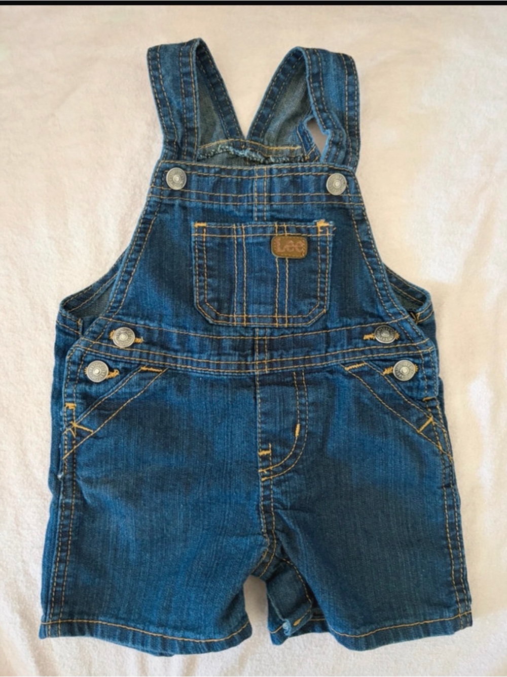 Lee Dark Blue Denim Shortalls for Kids
